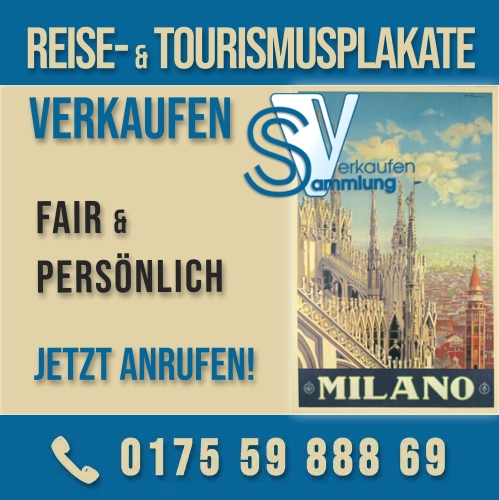 Ich kaufe klassische Reiseplakate, Städte- und Tourismusplakate