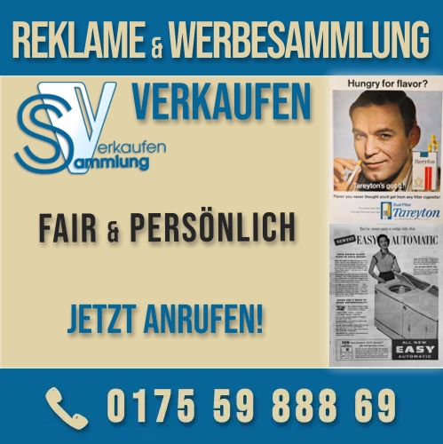 Ich kaufe Werbung, Reklame und komplette Werbesammlungen direkt von Privat