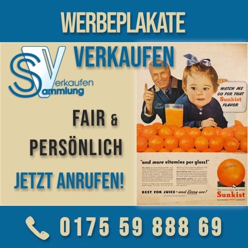 Ich kaufe Werbeposter, Reklameplakate und Sammlungen von Werbeplakaten
